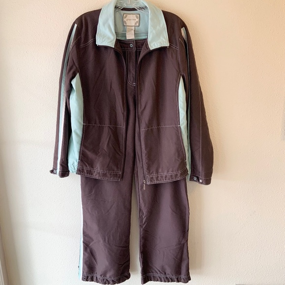 Green Tea Track Suit Brown and Aqua Size Large - Picture 1 of 16